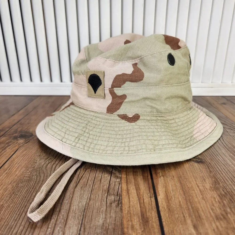 US Army Type II Desert Camouflage Hot Weather Boonie Hat Sz 7 1/4 Military Green - Picture 1 of 10